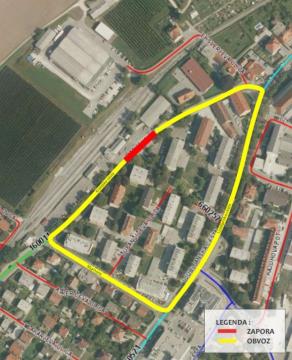 Obvestilo o popolni zapori Kranjske ceste (pri železniški postaji) in Kovinarske ceste (pri »Svetilniku«) 1